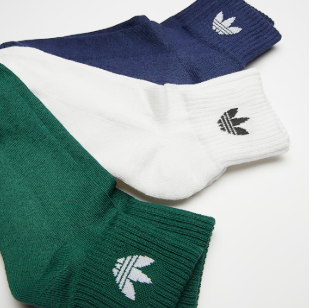 1/4 SOCKS 3P - DARKBLUE/GREEN/WHITE