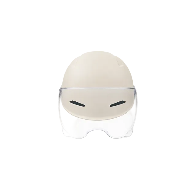 HELMET W/FACE-COVER CREAM