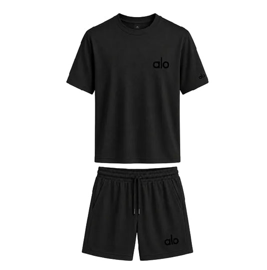 ALO SET TSHIRT/SHORT BLACK