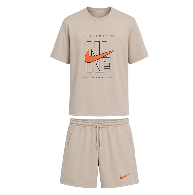 NIKE AIR SET TSHIRT/SHORT LIGHT BROWN