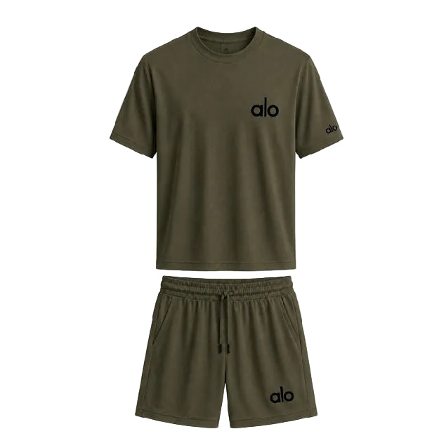 ALO SET TSHIRT/SHORT GREEN
