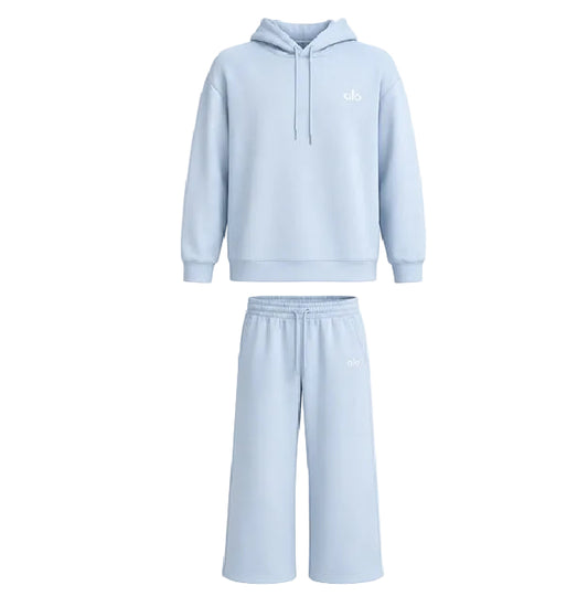 ALO SET HOODIE BLUE
