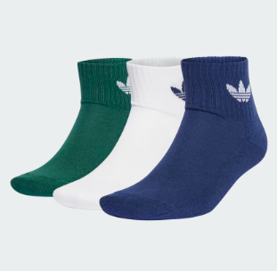 1/4 SOCKS 3P - DARKBLUE/GREEN/WHITE